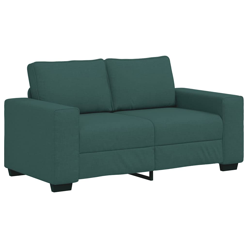 vidaXL Set de canapele cu perne, 3 piese, verde închis, textil vidaXL Set de canapele cu perne, 3 piese, verde închis, textil