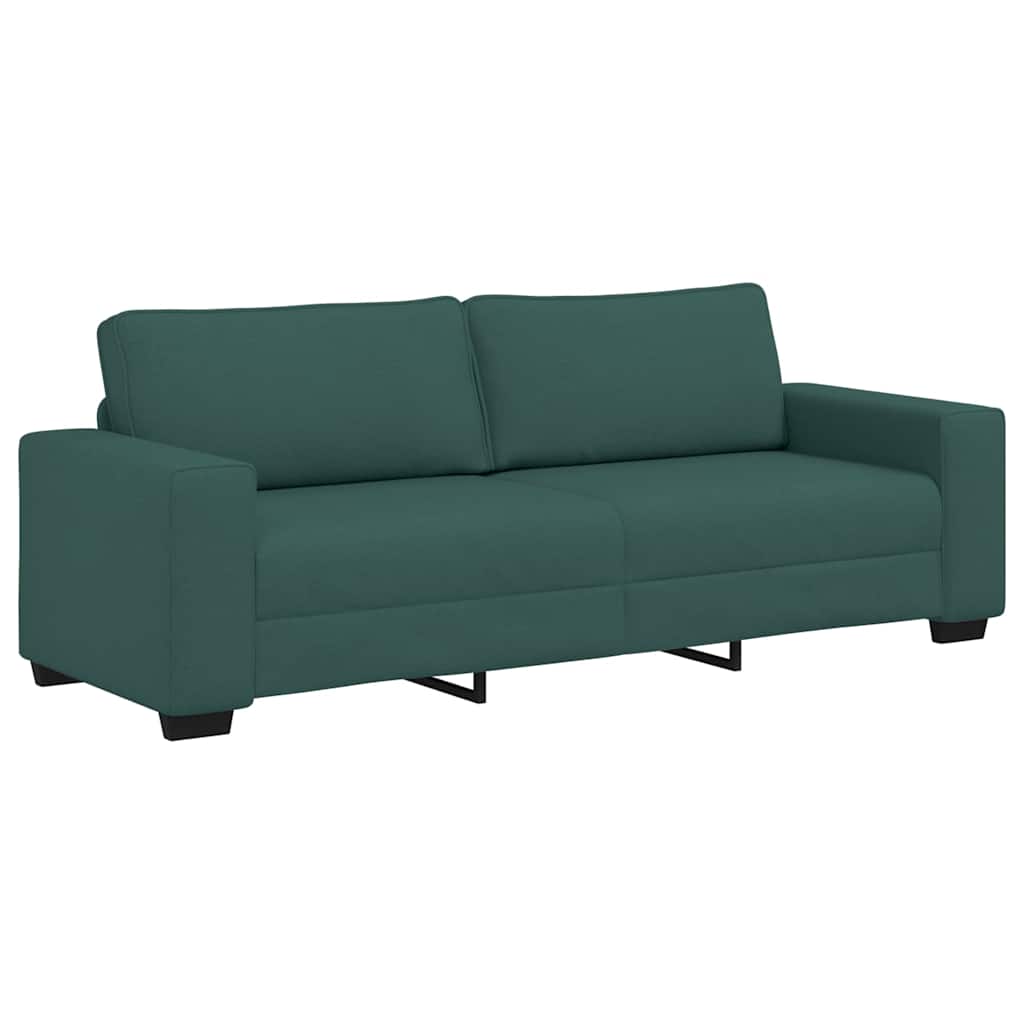 vidaXL Set de canapele cu perne, 3 piese, verde închis, textil vidaXL Set de canapele cu perne, 3 piese, verde închis, textil