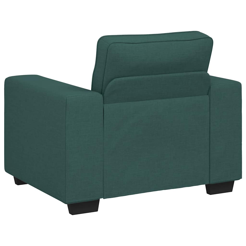 vidaXL Set de canapele cu perne, 3 piese, verde închis, textil vidaXL Set de canapele cu perne, 3 piese, verde închis, textil
