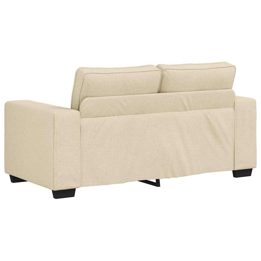vidaXL Set de canapele cu perne, 3 piese, crem, textil