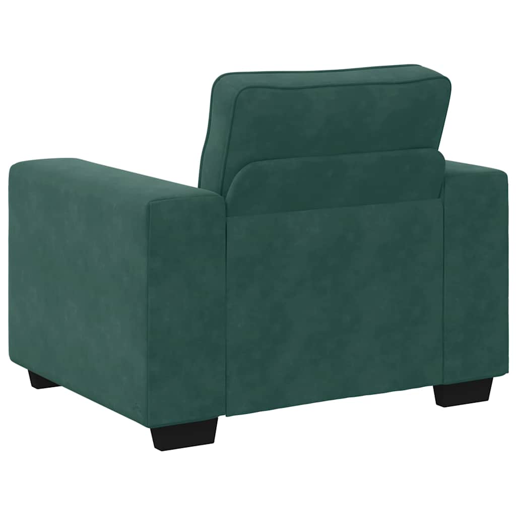 vidaXL Set de canapele cu perne, 3 piese, verde închis, catifea vidaXL Set de canapele cu perne, 3 piese, verde închis, catifea