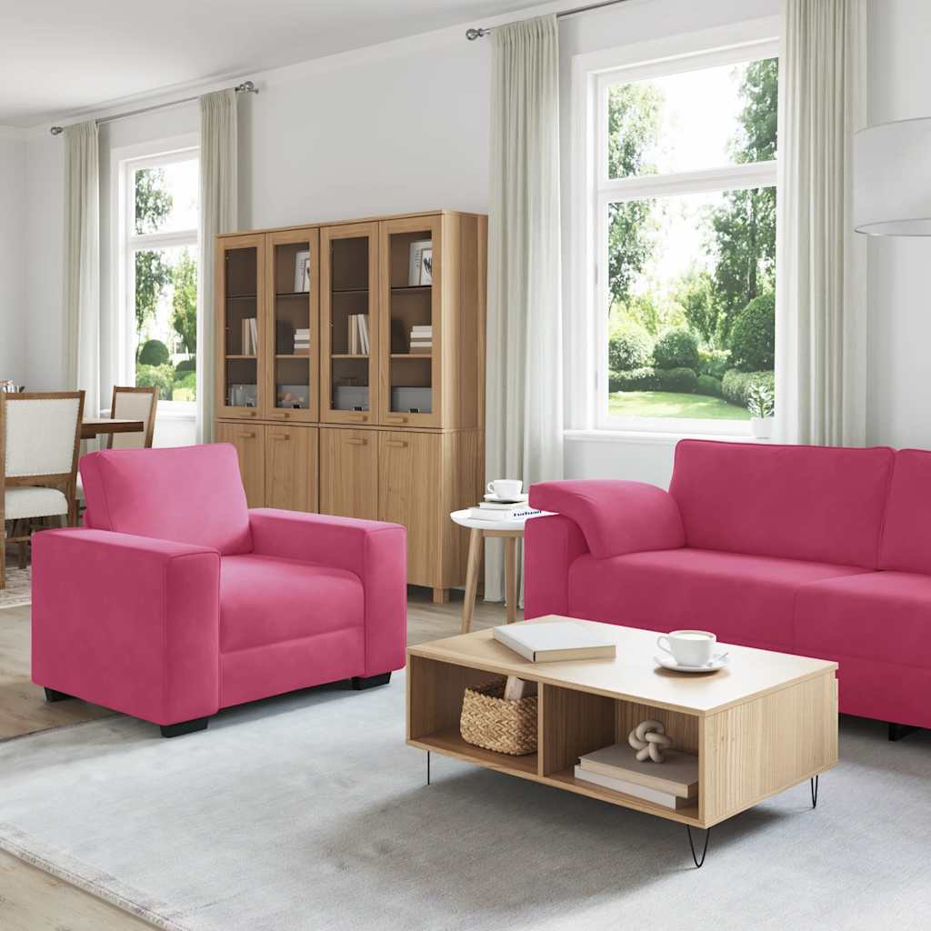 vidaXL Set canapea cu perne, 3 piese, roșu vin, catifea vidaXL Set canapea cu perne, 3 piese, roșu vin, catifea