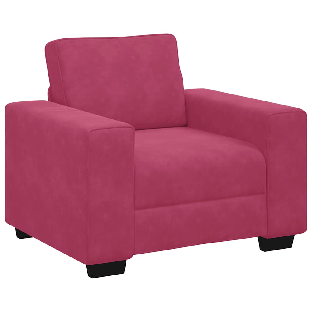 vidaXL Set canapea cu perne, 3 piese, roșu vin, catifea vidaXL Set canapea cu perne, 3 piese, roșu vin, catifea