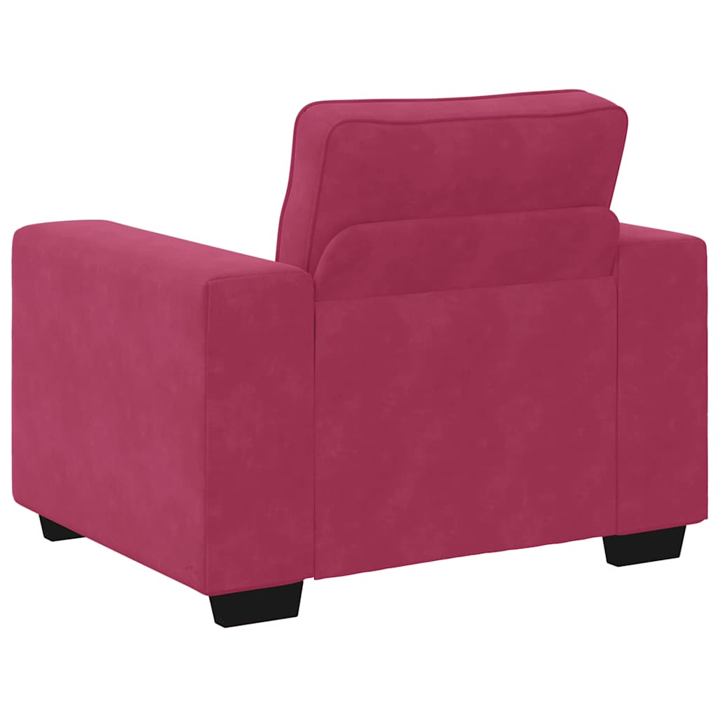 vidaXL Set canapea cu perne, 3 piese, roșu vin, catifea vidaXL Set canapea cu perne, 3 piese, roșu vin, catifea