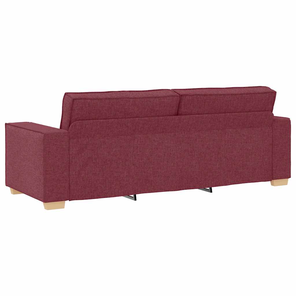 vidaXL Set canapea cu perne, 2 piese, roșu vin, material textil