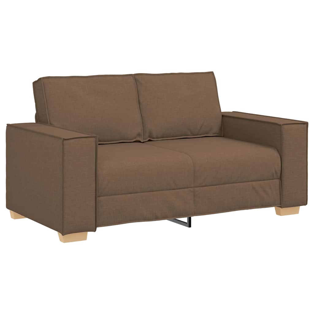 vidaXL Set de canapele cu perne, 2 piese, maro, textil vidaXL Set de canapele cu perne, 2 piese, maro, textil
