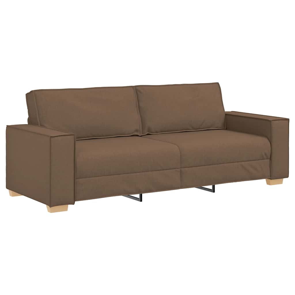 vidaXL Set de canapele cu perne, 2 piese, maro, textil vidaXL Set de canapele cu perne, 2 piese, maro, textil