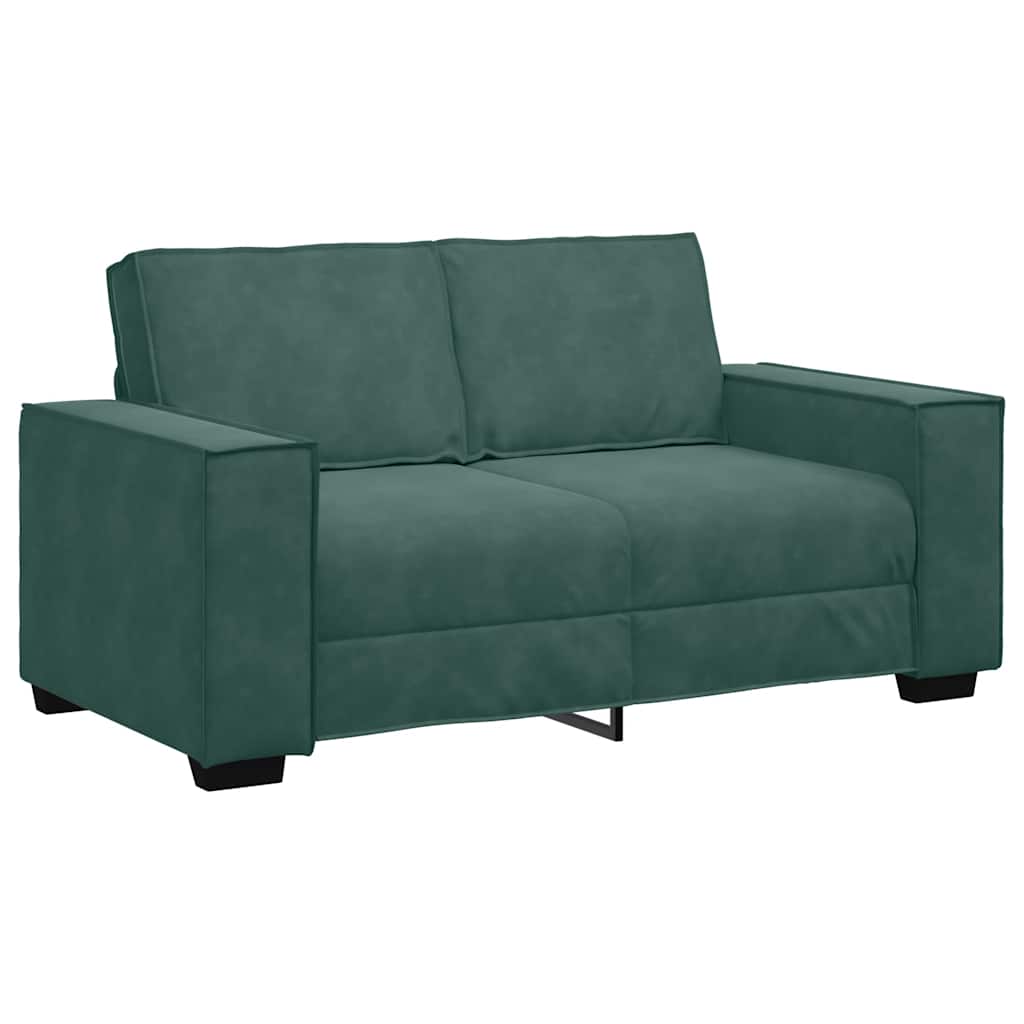 vidaXL Set de canapele cu perne, 2 piese, verde închis, catifea vidaXL Set de canapele cu perne, 2 piese, verde închis, catifea
