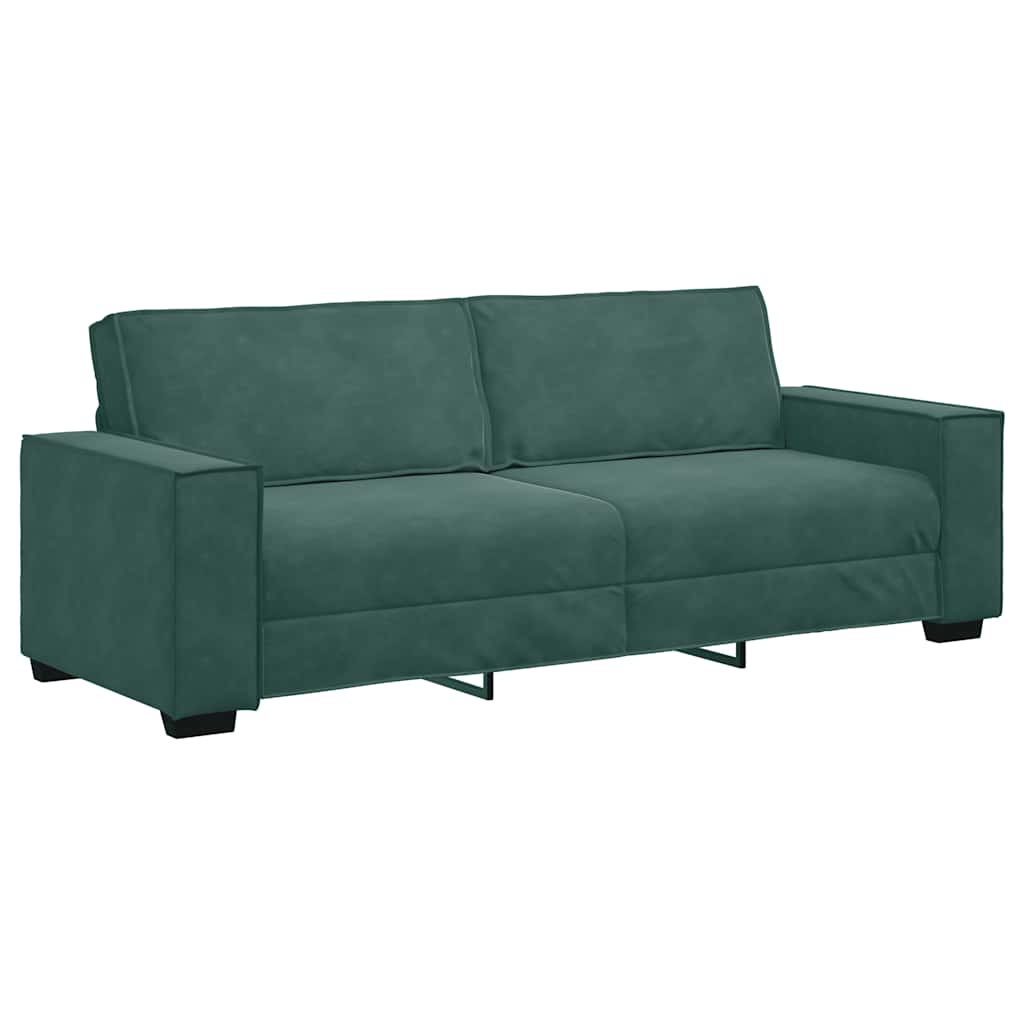 vidaXL Set de canapele cu perne, 2 piese, verde închis, catifea vidaXL Set de canapele cu perne, 2 piese, verde închis, catifea