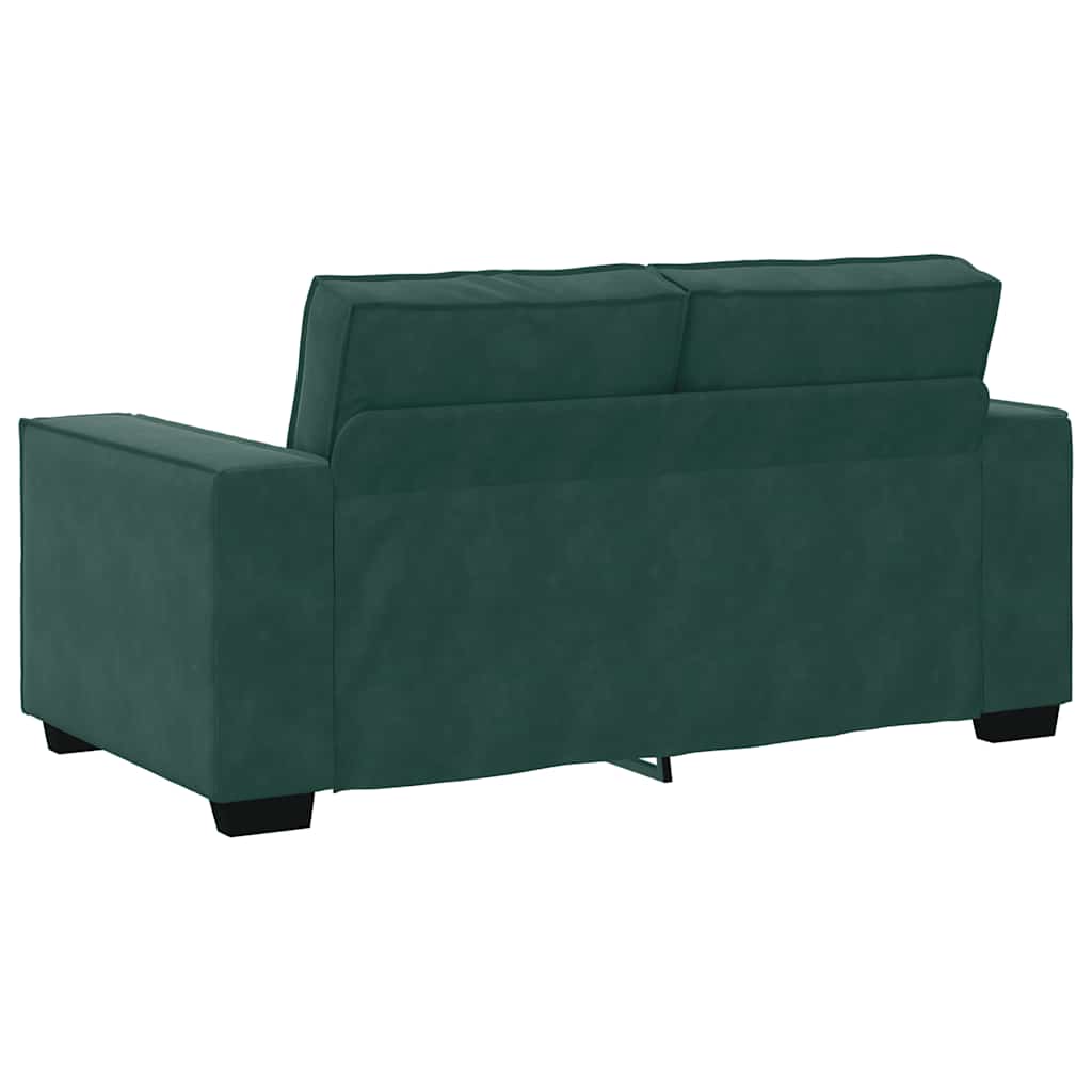 vidaXL Set de canapele cu perne, 2 piese, verde închis, catifea vidaXL Set de canapele cu perne, 2 piese, verde închis, catifea