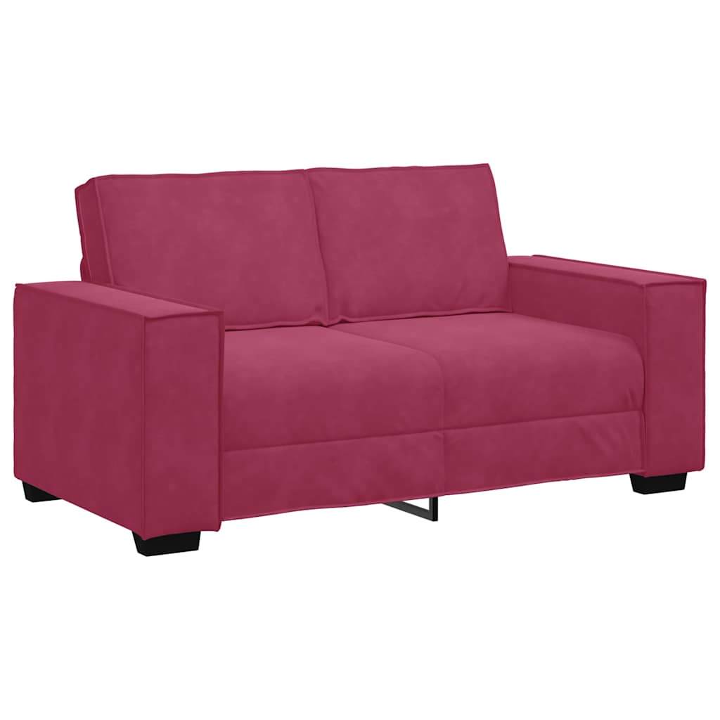 vidaXL Set canapele cu perne, 2 piese, roșu vin, catifea vidaXL Set canapele cu perne, 2 piese, roșu vin, catifea