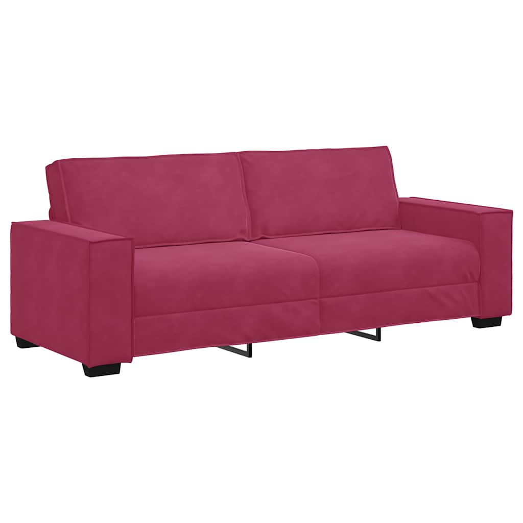 vidaXL Set canapele cu perne, 2 piese, roșu vin, catifea vidaXL Set canapele cu perne, 2 piese, roșu vin, catifea