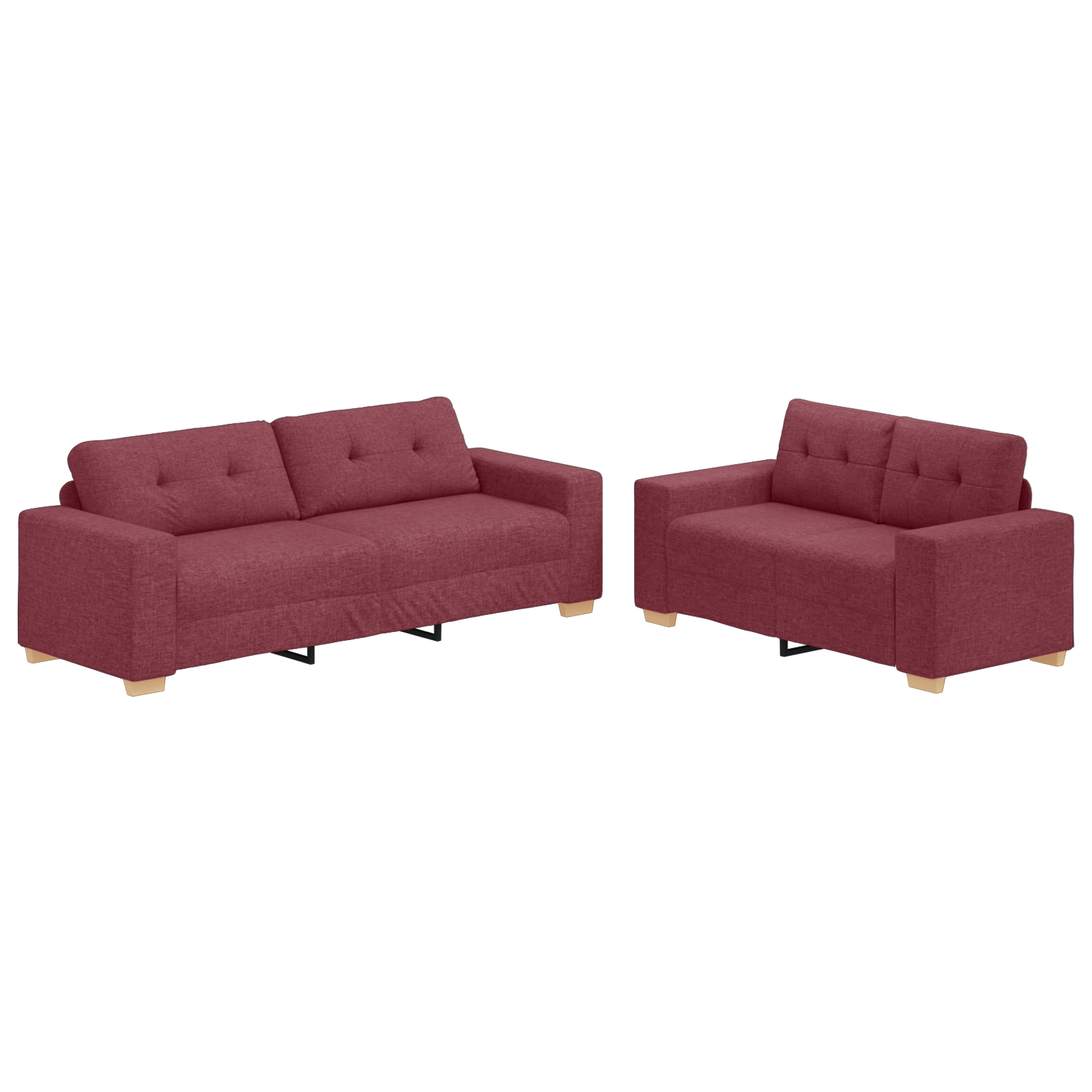vidaXL Set de canapea 2 pcs Roșu Vin 221 x 78 x 80 cm Țesătură vidaXL Set de canapea 2 pcs Roșu Vin 221 x 78 x 80 cm Țesătură