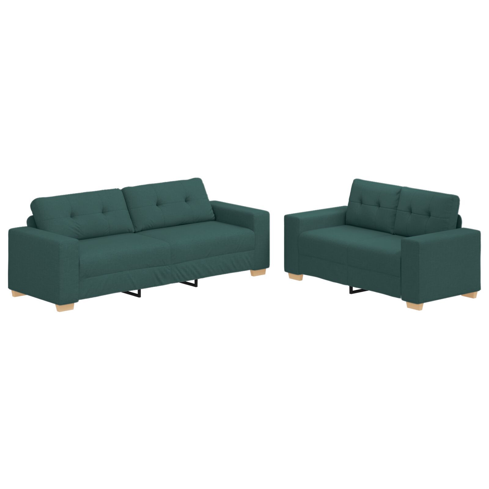 vidaXL Set de canapele de 2 piese cu perne Galben Țesătură vidaXL Set de canapele de 2 piese cu perne Galben Țesătură