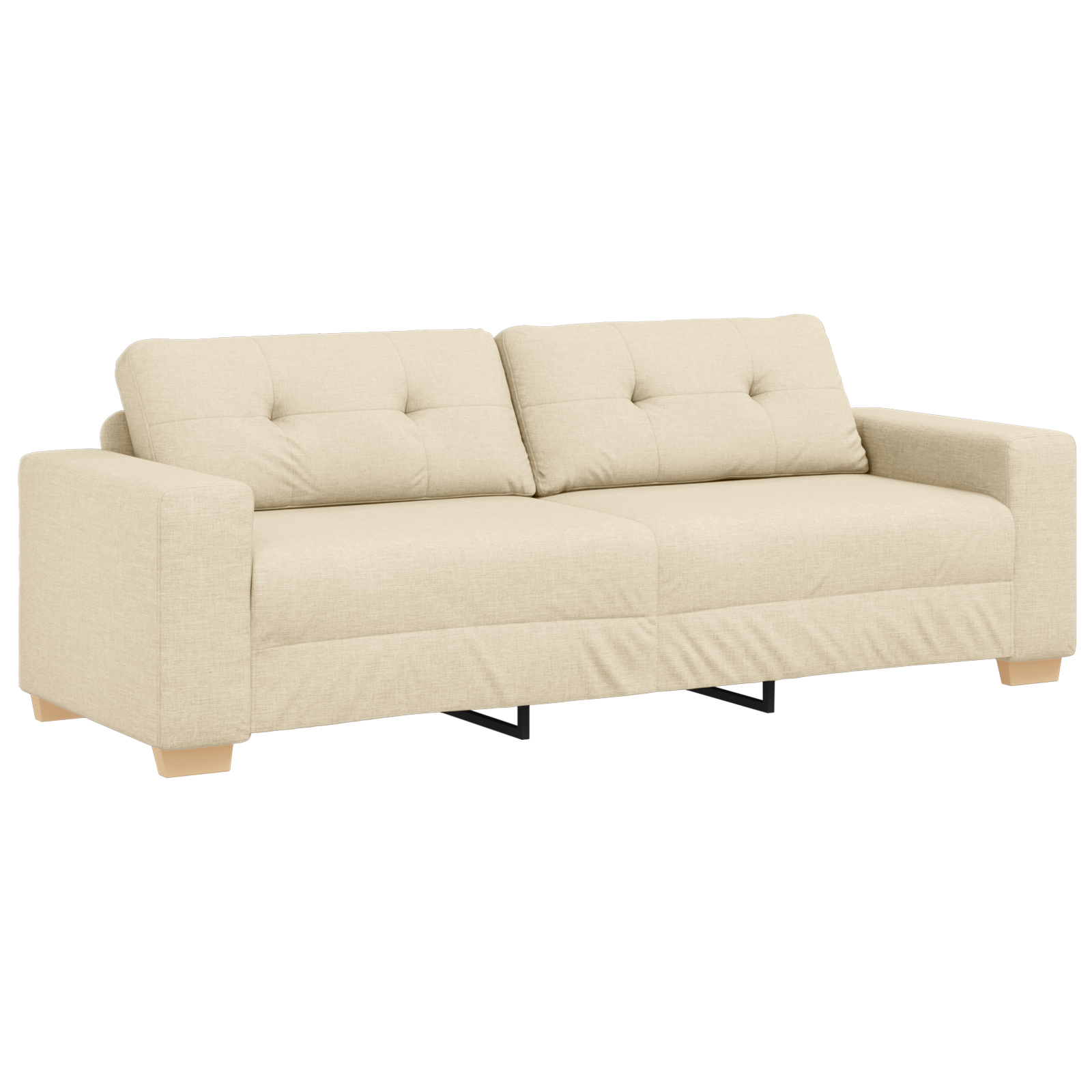 vidaXL Set de canapea cu pernă 2 pcs Crem 221 x 78 x 80 cm Țesătură