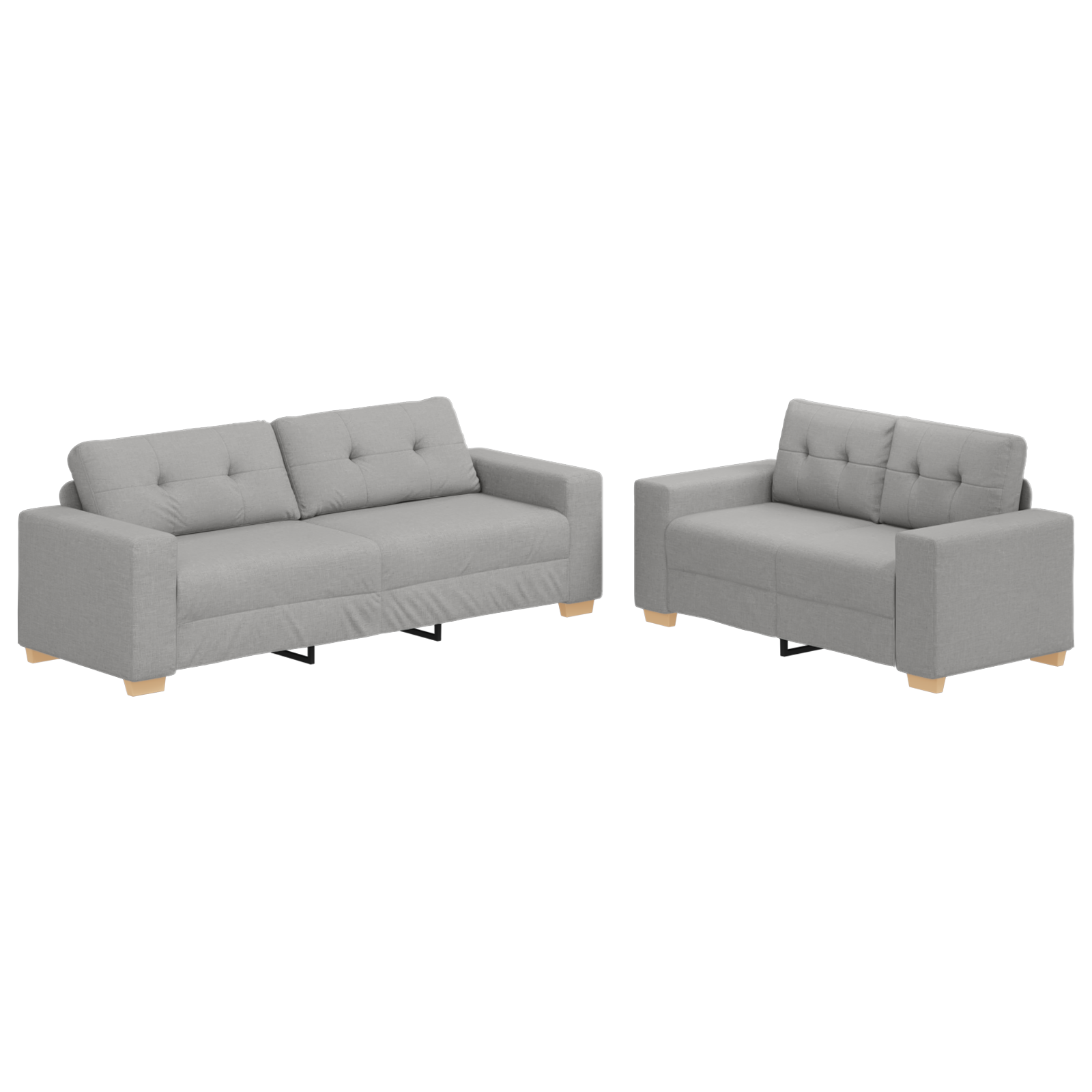 vidaXL Set de canapea cu pernă 2 pcs Gri 221 x 78 x 80 cm Țesătură vidaXL Set de canapea cu pernă 2 pcs Gri 221 x 78 x 80 cm Țesătură