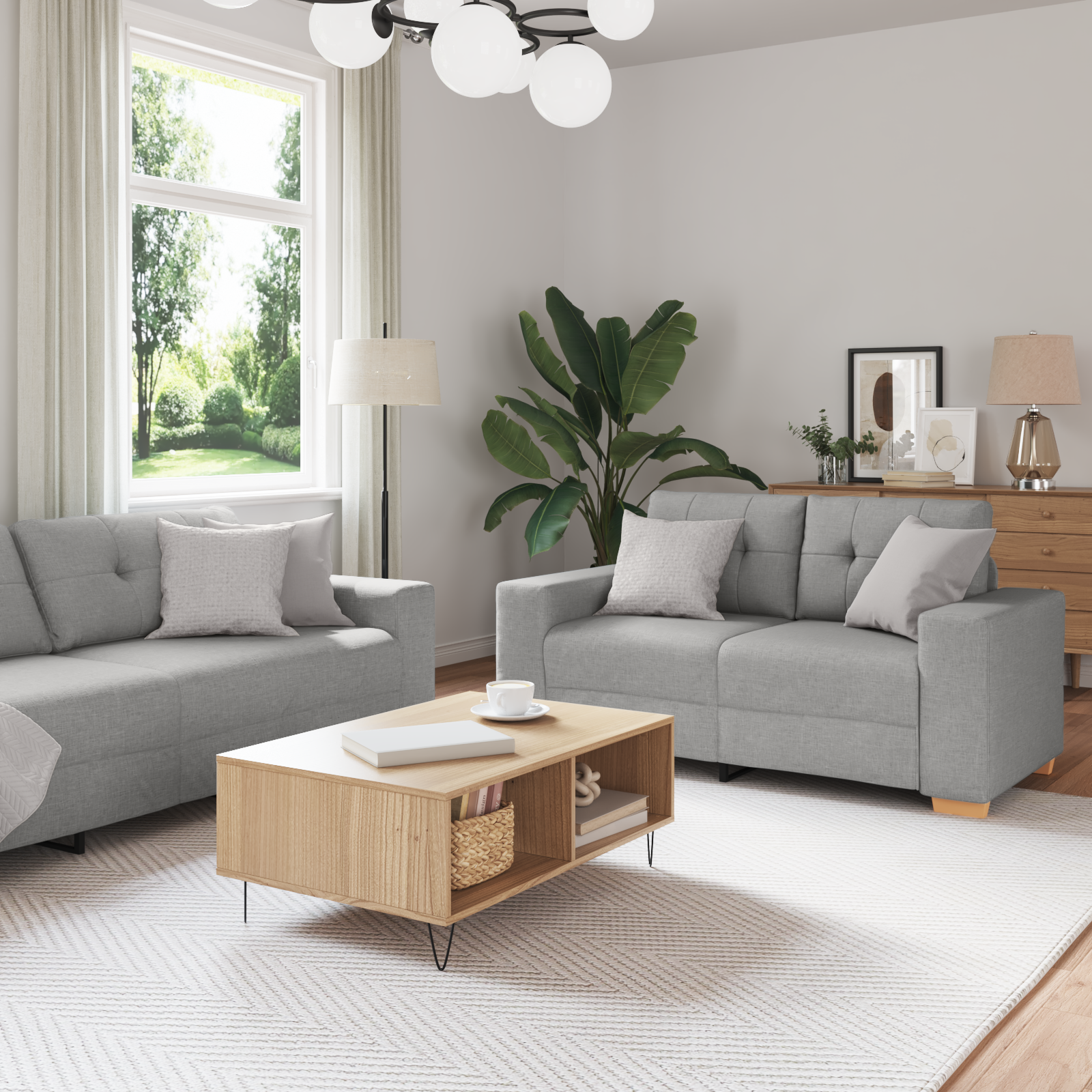 vidaXL Set de canapea cu pernă 2 pcs Gri 221 x 78 x 80 cm Țesătură vidaXL Set de canapea cu pernă 2 pcs Gri 221 x 78 x 80 cm Țesătură