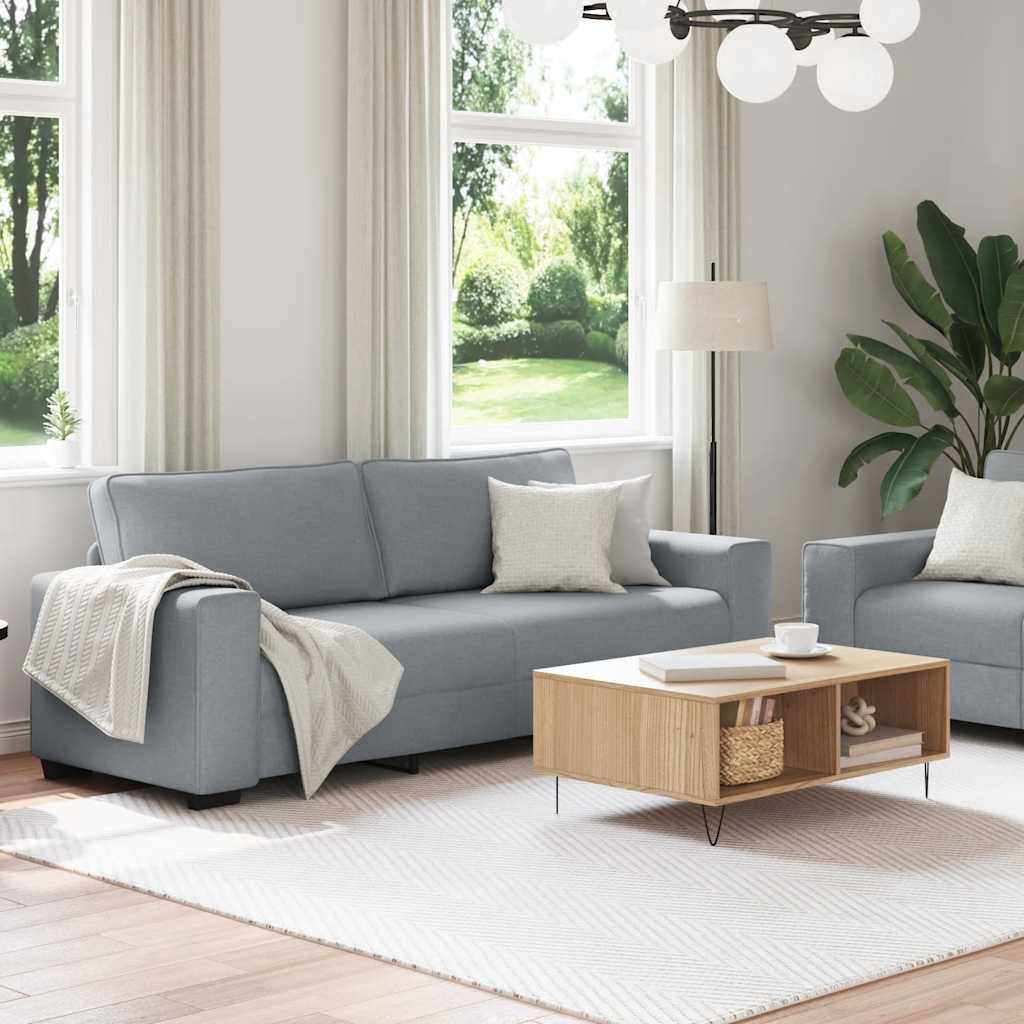 vidaXL Set de canapele cu perne, 2 piese, gri deschis, textil vidaXL Set de canapele cu perne, 2 piese, gri deschis, textil