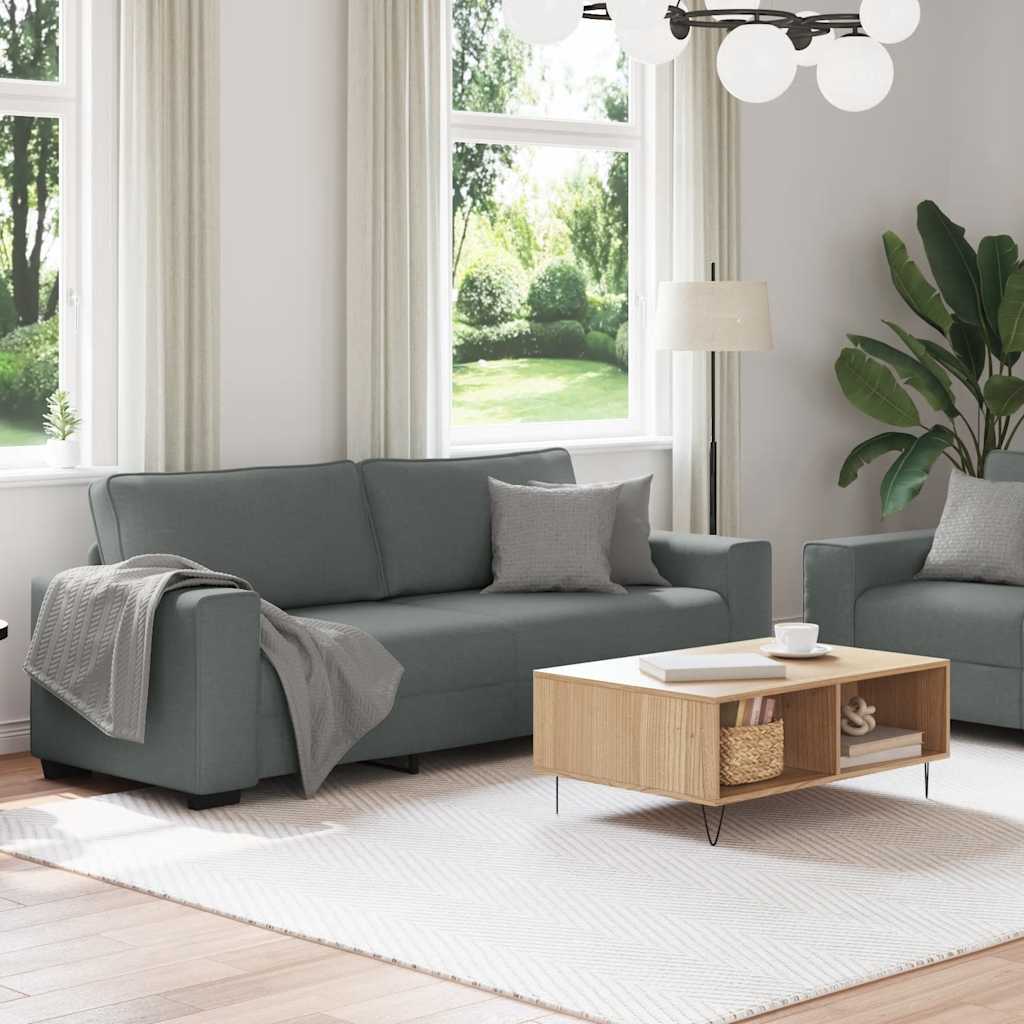 vidaXL Set de canapele cu perne, 2 piese, gri închis, textil