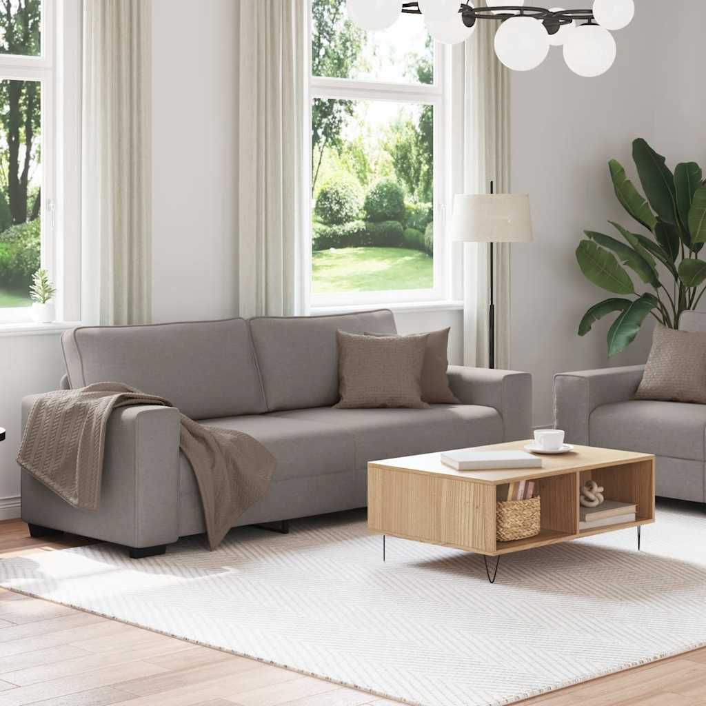 vidaXL Set de canapea cu perne, 2 piese, gri taupe, material textil