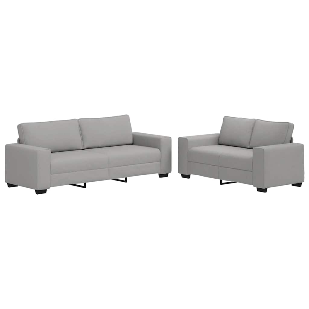 vidaXL Set de canapele cu perne, 2 piese, gri nor, textil