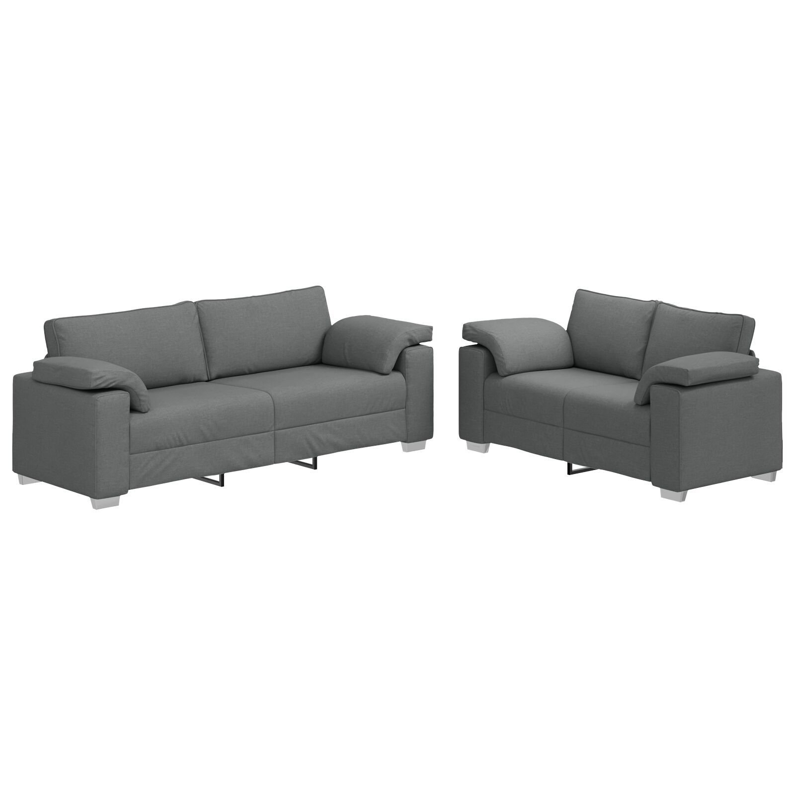 vidaXL Set de canapea 2 pcs Gri închis 219 x 77 x 82 cm țesătură