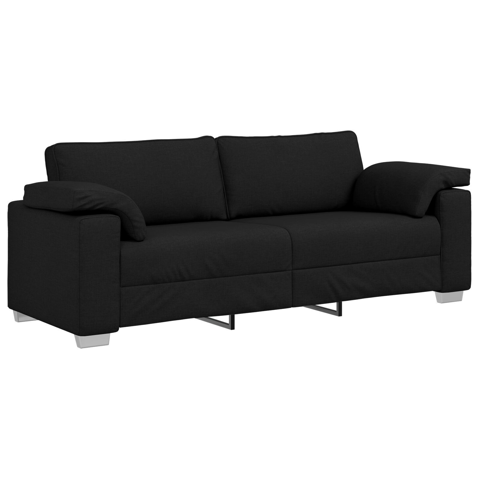 vidaXL Set de canapea 2 pcs Negru 219 x 77 x 82 cm țesătură