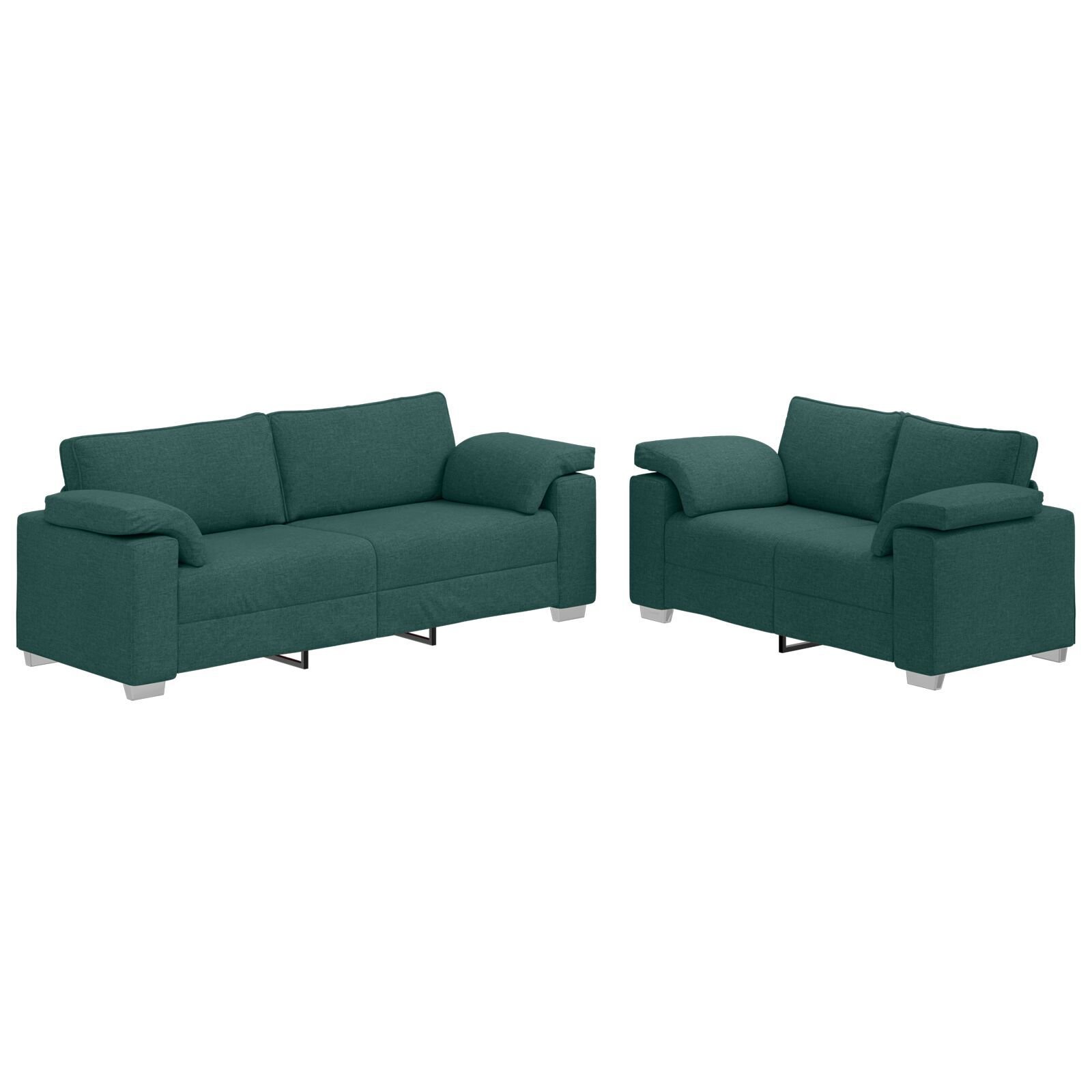 vidaXL Set de canapea 2 pcs Verde închis 219 x 77 x 82 cm țesătură