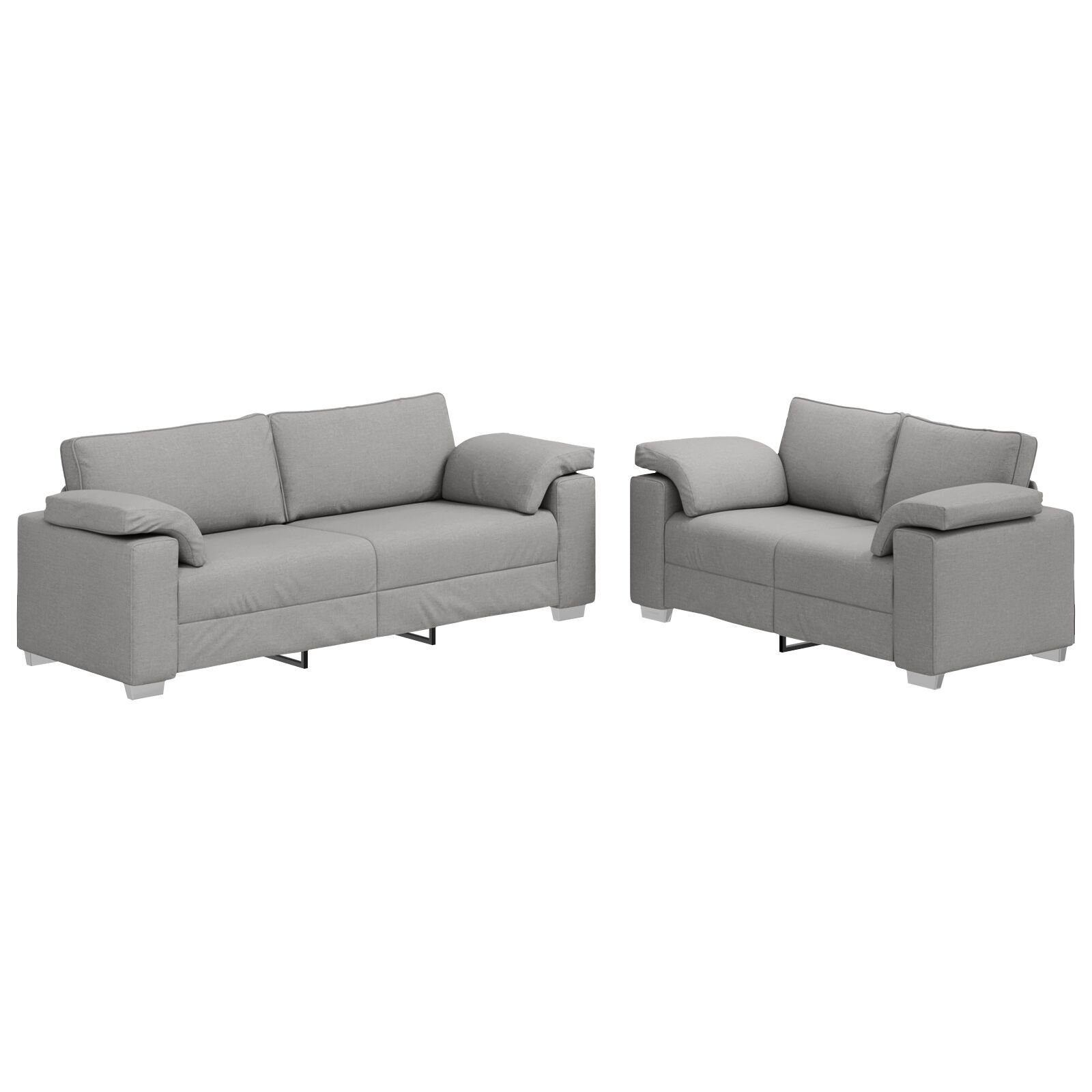 vidaXL Set de canapea 2 pcs Gri de nor 219 x 77 x 82 cm țesătură