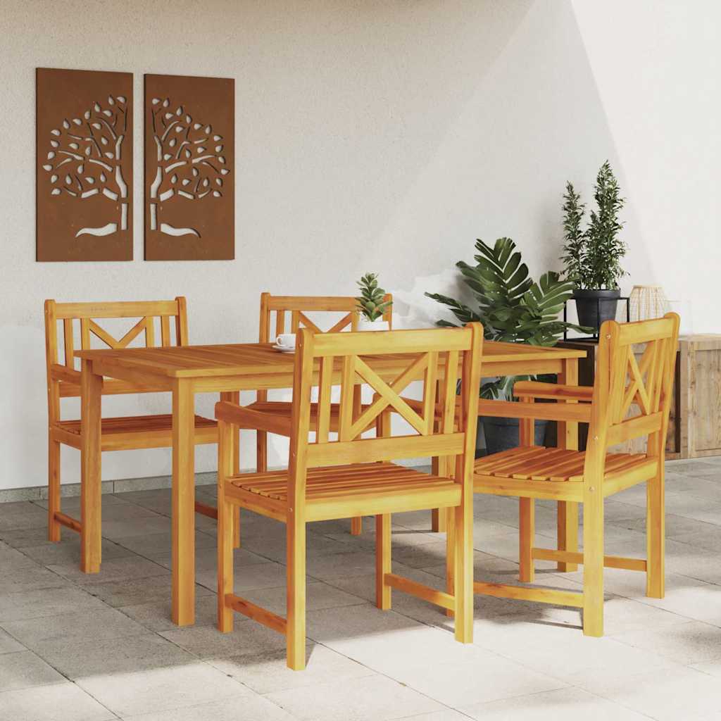 vidaXL Scaun pentru Grădină 4 pcs Maro 56 x 56 x 90 cm