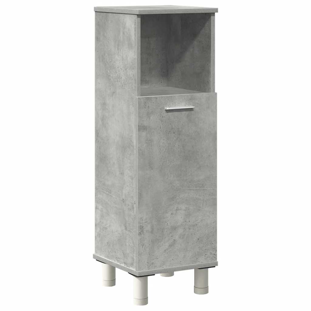 vidaXL Set mobilier de baie, 4 piese, gri beton, lemn compozit