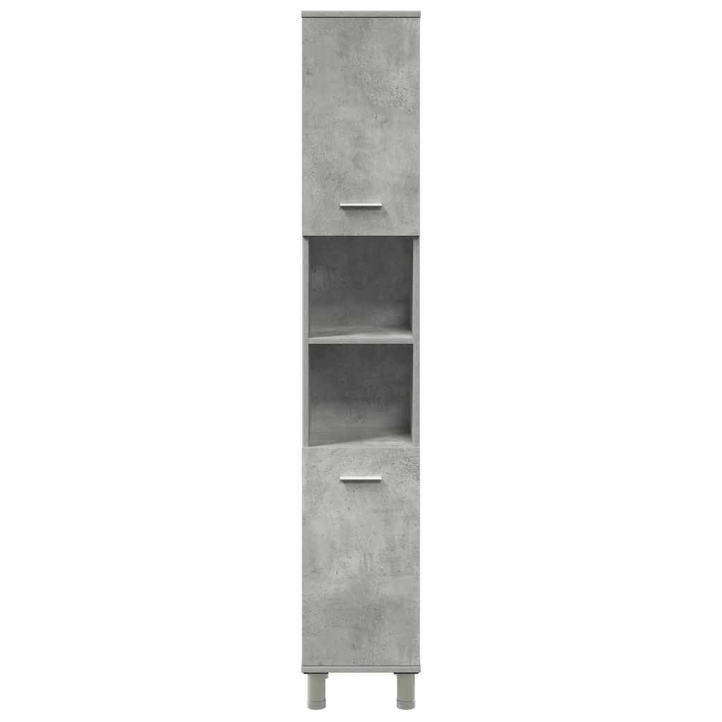 vidaXL Set mobilier de baie, 4 piese, gri beton, lemn compozit