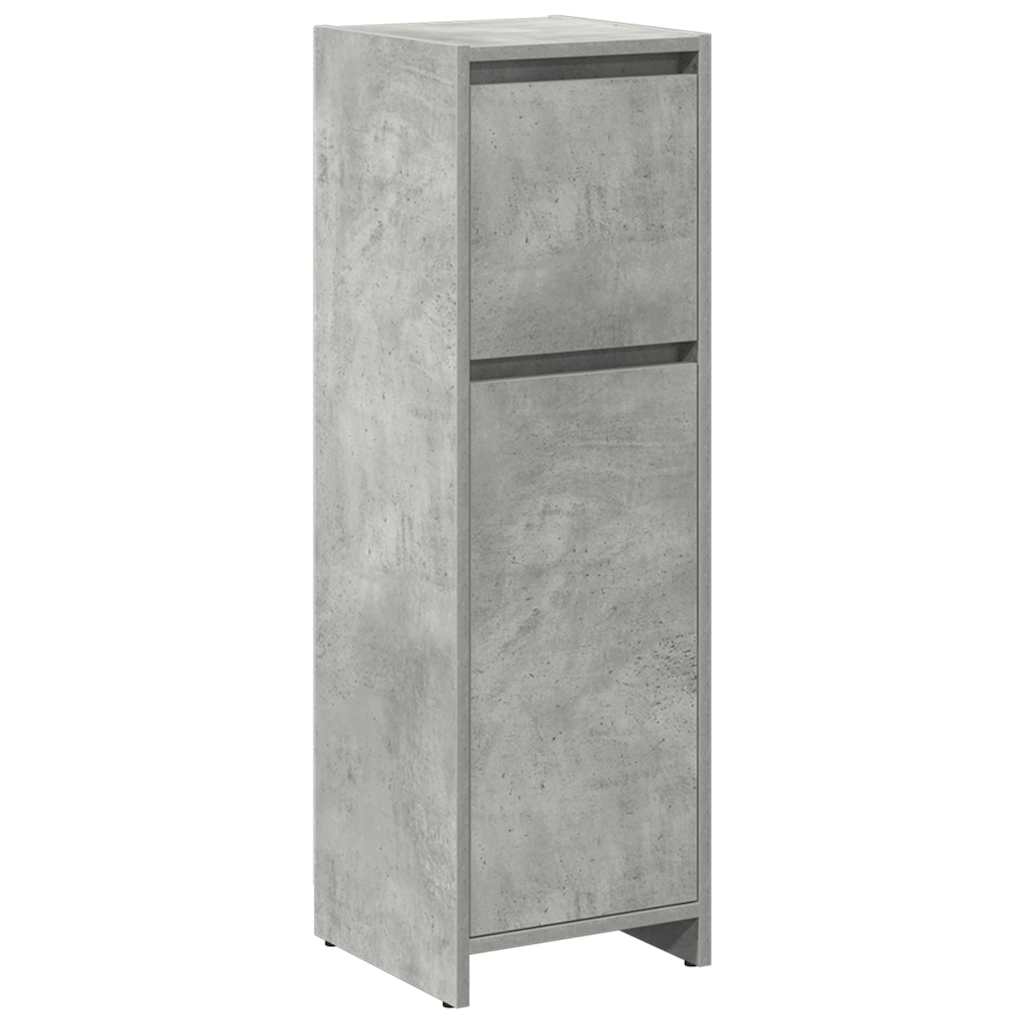 vidaXL Set mobilier de baie, 3 piese, gri beton, lemn compozit vidaXL Set mobilier de baie, 3 piese, gri beton, lemn compozit