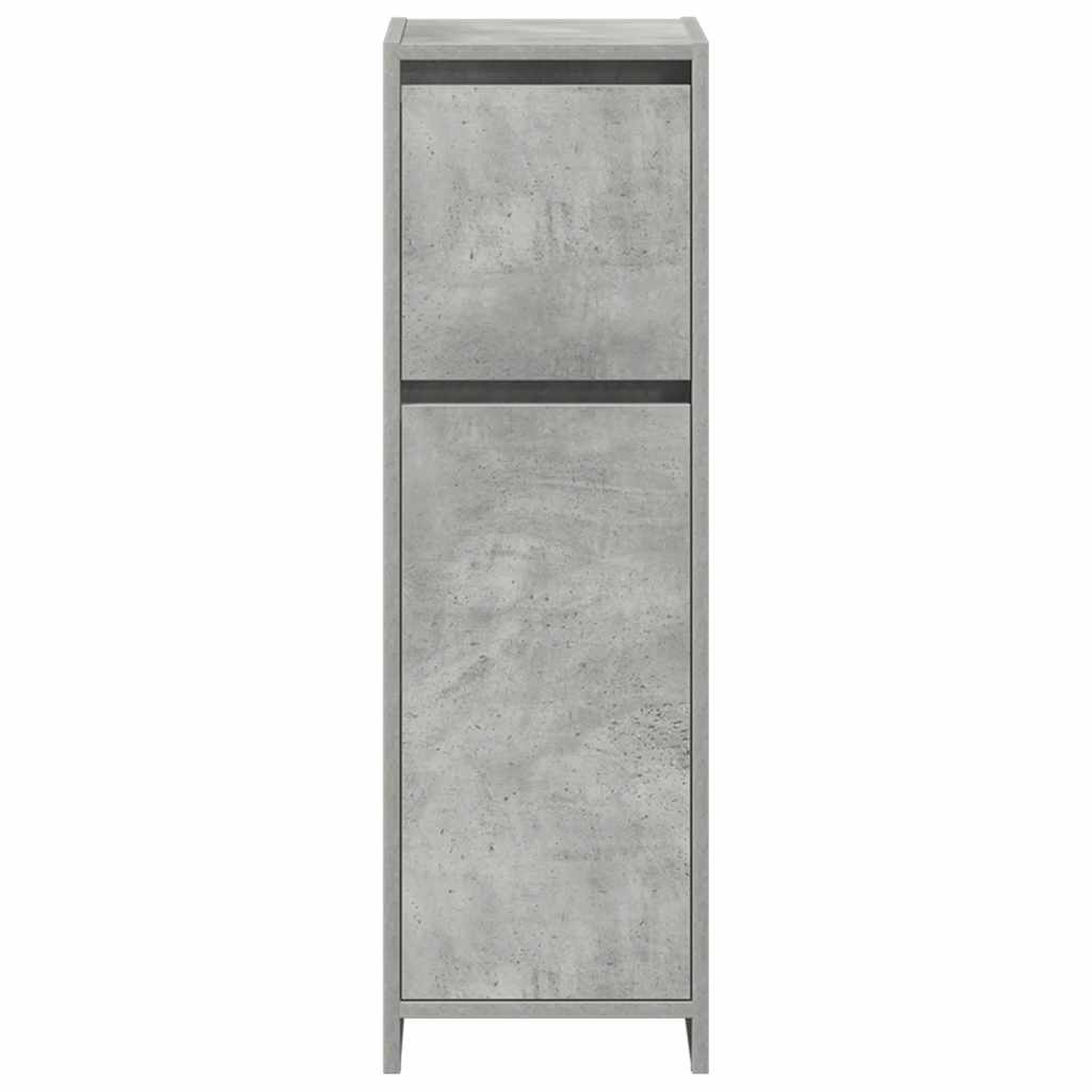 vidaXL Set mobilier de baie, 3 piese, gri beton, lemn compozit vidaXL Set mobilier de baie, 3 piese, gri beton, lemn compozit