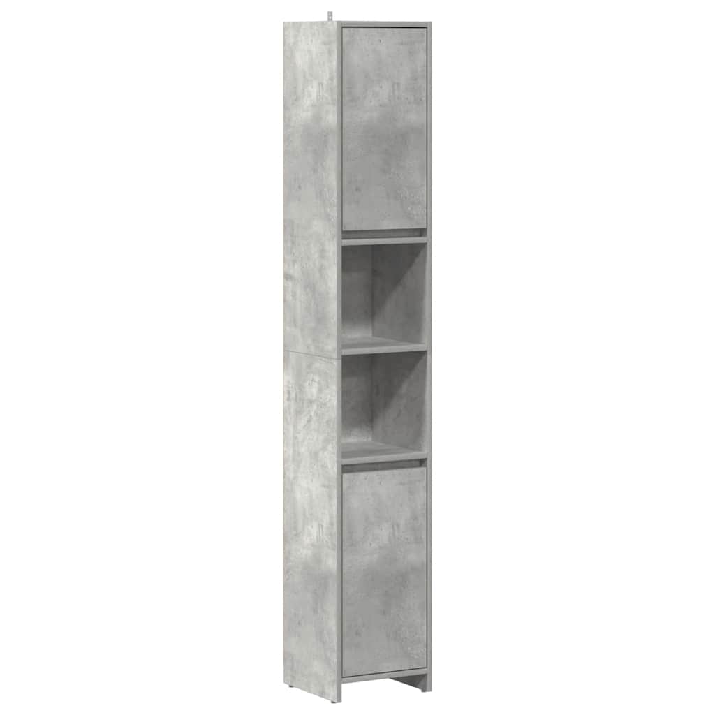 vidaXL Set mobilier de baie, 3 piese, gri beton, lemn compozit vidaXL Set mobilier de baie, 3 piese, gri beton, lemn compozit