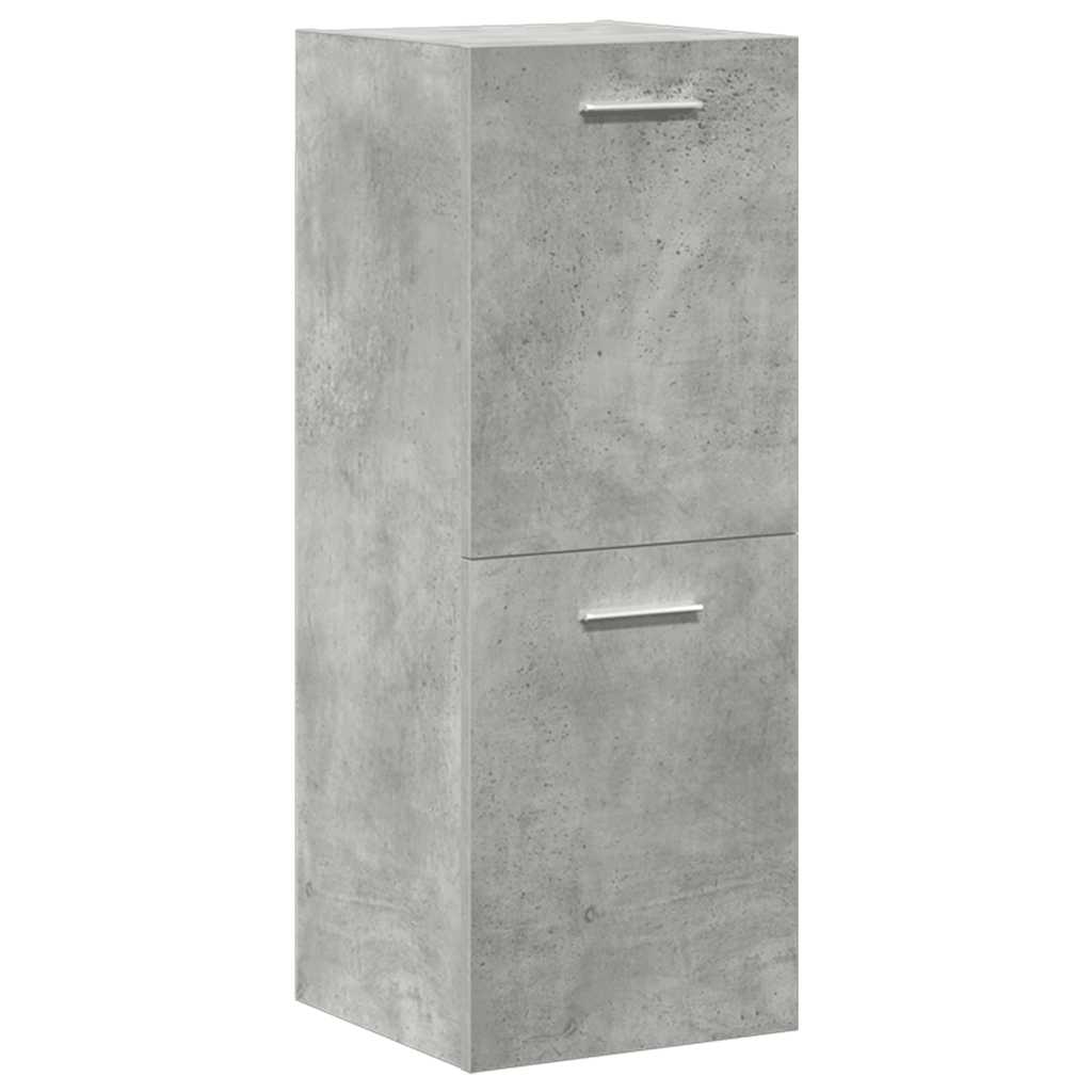 vidaXL Set mobilier de baie, 4 piese, gri beton, lemn compozit