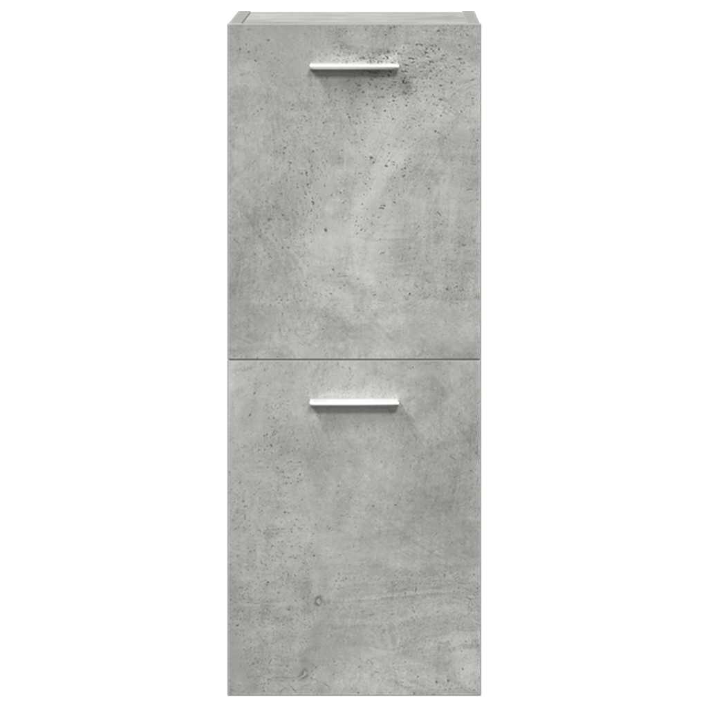 vidaXL Set mobilier de baie, 4 piese, gri beton, lemn compozit