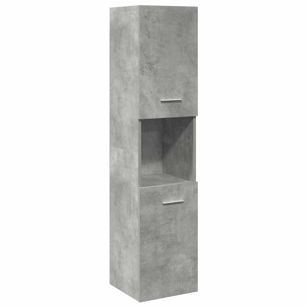 vidaXL Set mobilier de baie, 4 piese, gri beton, lemn compozit