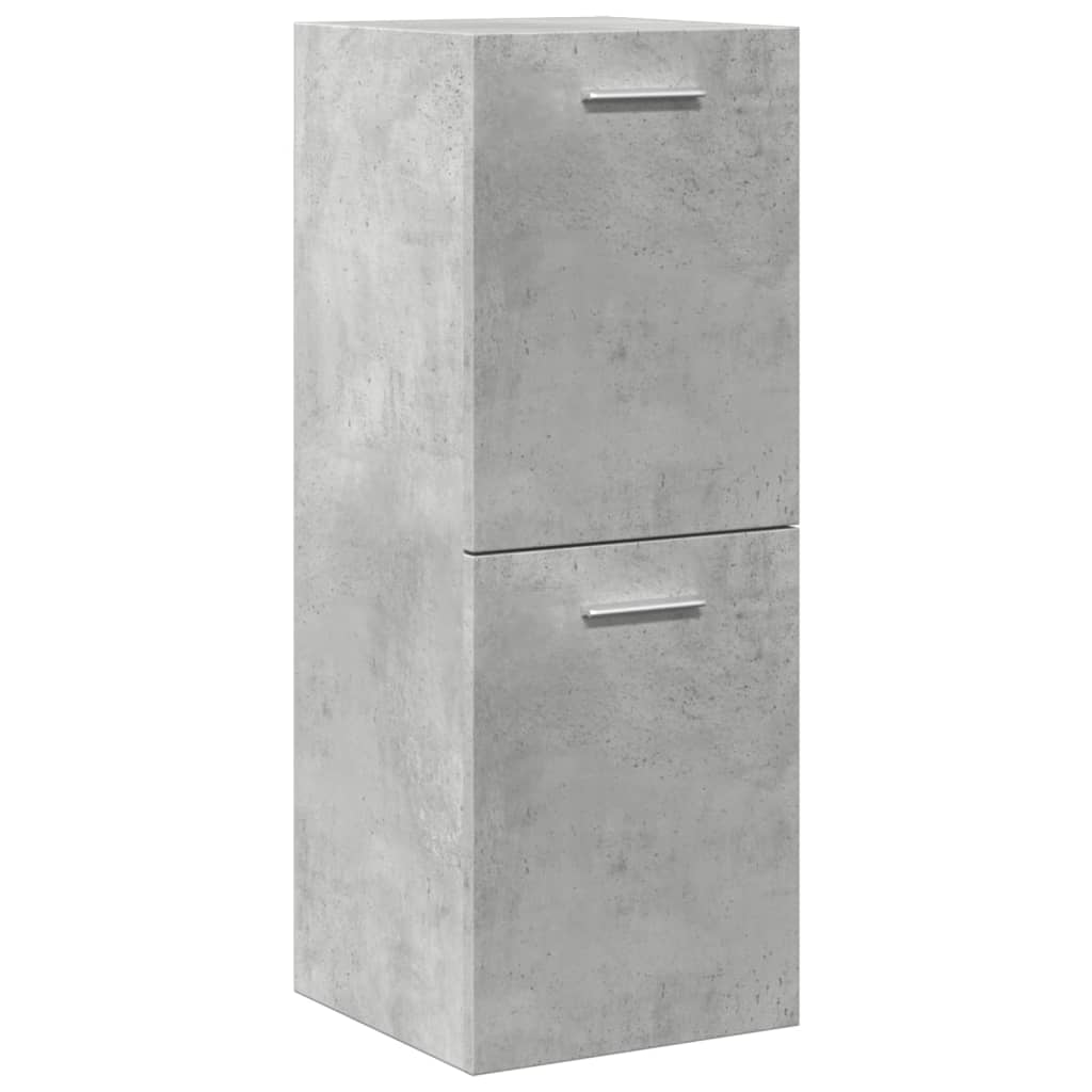 vidaXL Set mobilier de baie, 3 piese, gri beton, lemn compozit