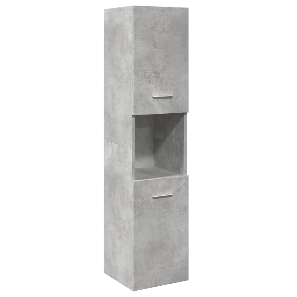 vidaXL Set mobilier de baie, 4 piese, gri beton, lemn compozit