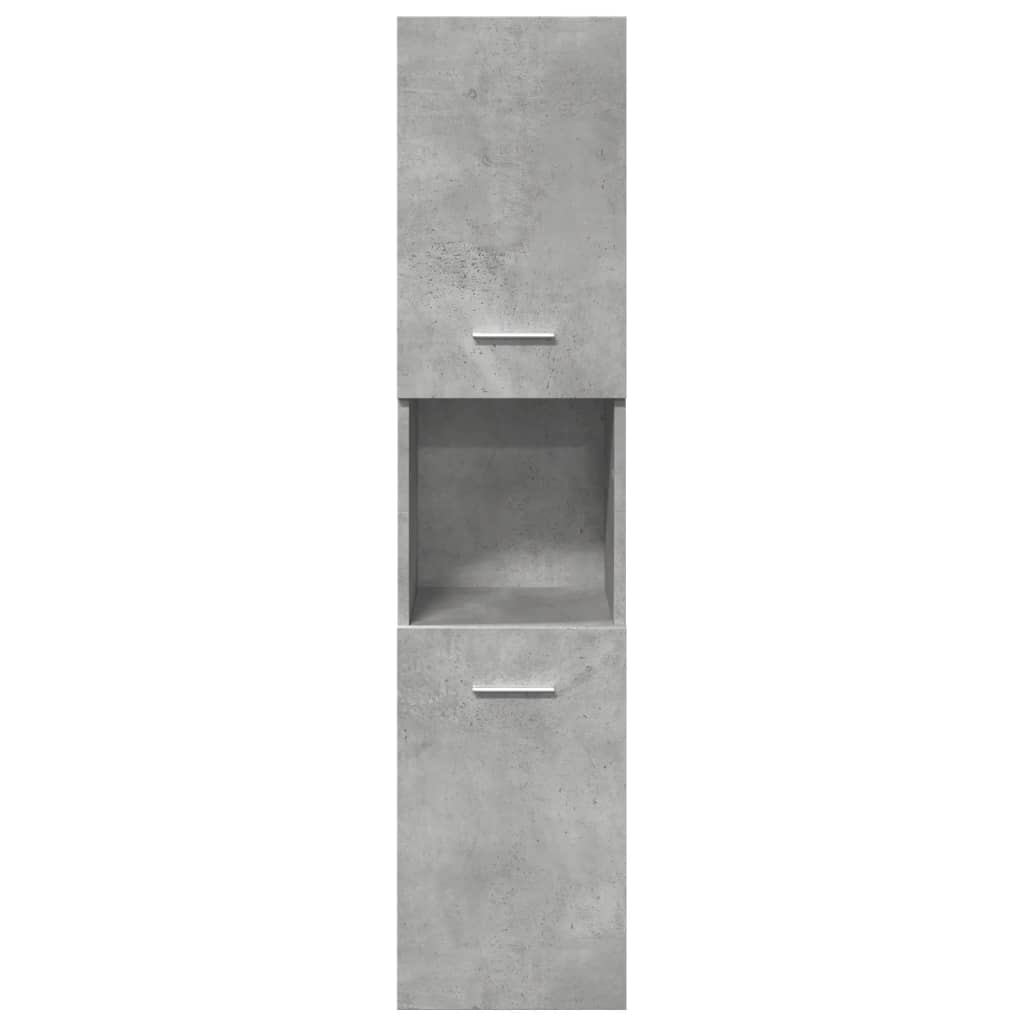 vidaXL Set mobilier de baie, 4 piese, gri beton, lemn compozit