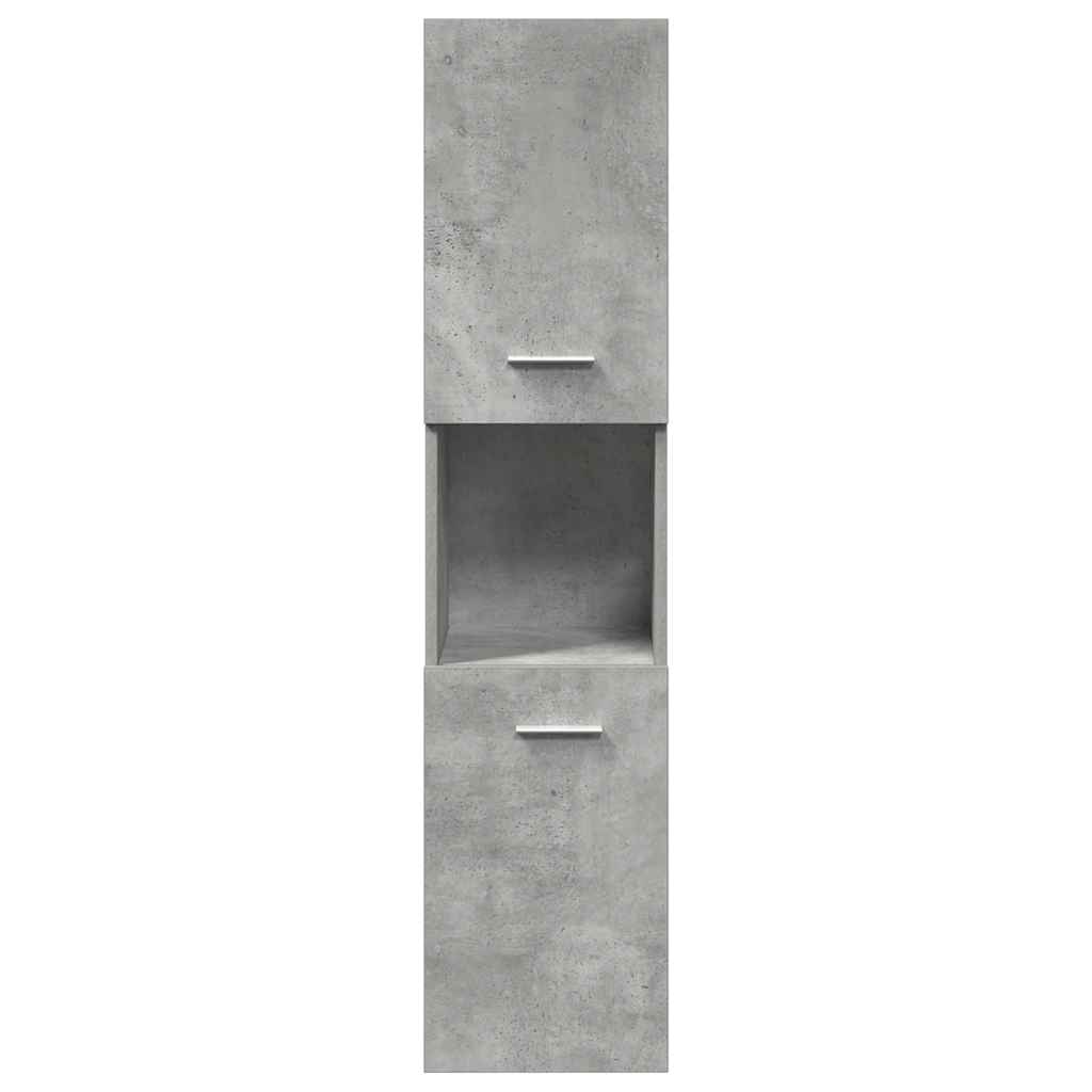vidaXL Set mobilier de baie, 4 piese, gri beton, lemn compozit