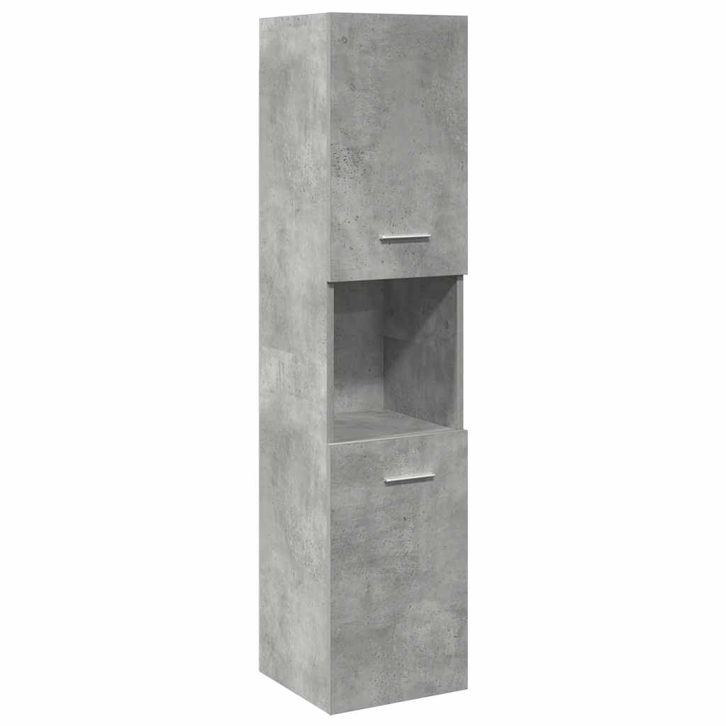 vidaXL Set mobilier de baie, 4 piese, gri beton, lemn compozit