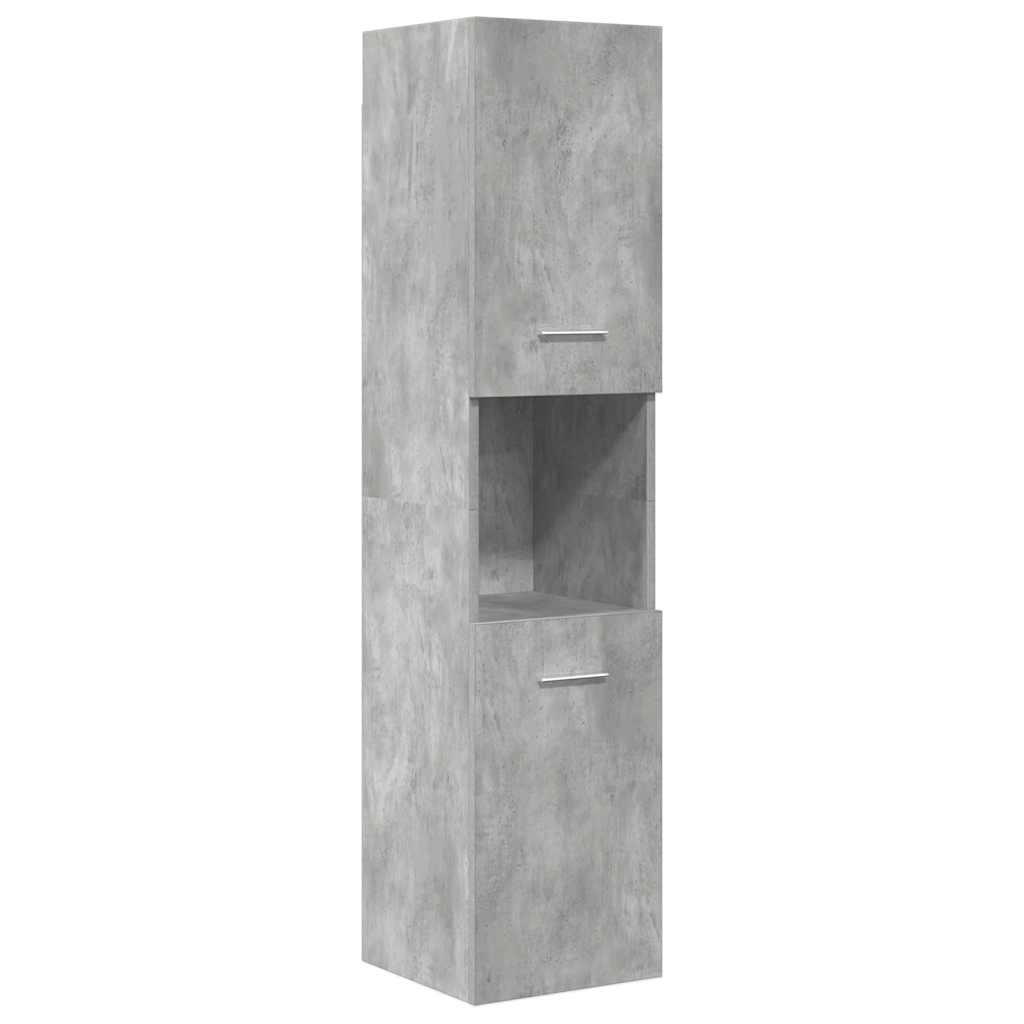 vidaXL Set mobilier de baie, 4 piese, gri beton, lemn compozit