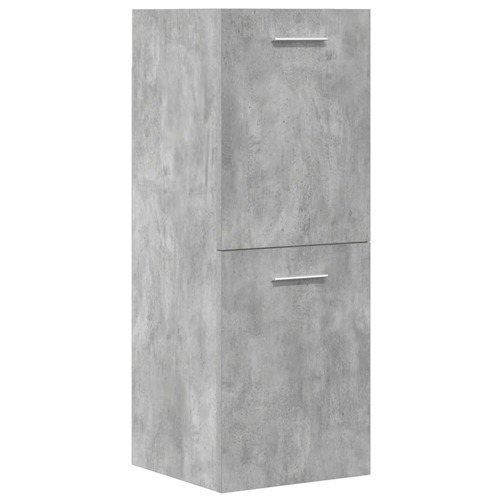 vidaXL Set mobilier de baie, 4 piese, gri beton, lemn compozit
