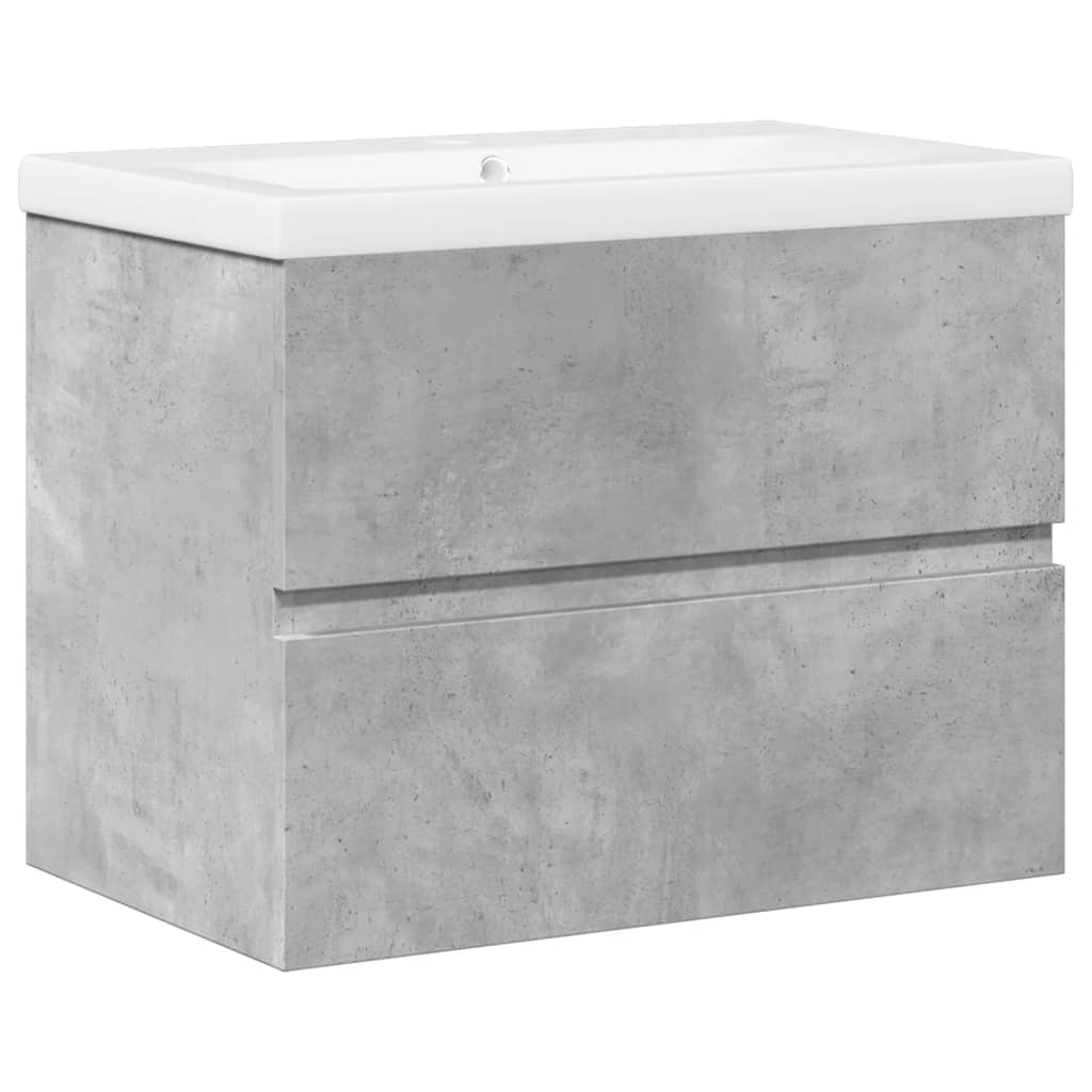 vidaXL Set mobilier de baie, 2 piese, gri beton, lemn compozit vidaXL Set mobilier de baie, 2 piese, gri beton, lemn compozit