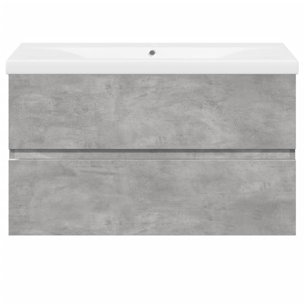 vidaXL Set mobilier de baie, 2 piese, gri beton, lemn compozit vidaXL Set mobilier de baie, 2 piese, gri beton, lemn compozit