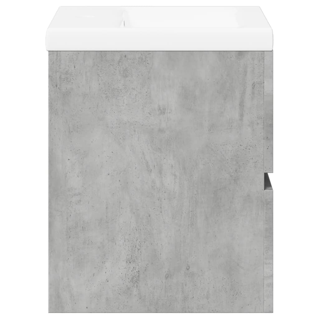 vidaXL Set mobilier de baie, 2 piese, gri beton, lemn compozit vidaXL Set mobilier de baie, 2 piese, gri beton, lemn compozit