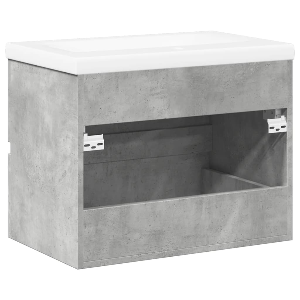 vidaXL Set mobilier de baie, 2 piese, gri beton, lemn compozit vidaXL Set mobilier de baie, 2 piese, gri beton, lemn compozit