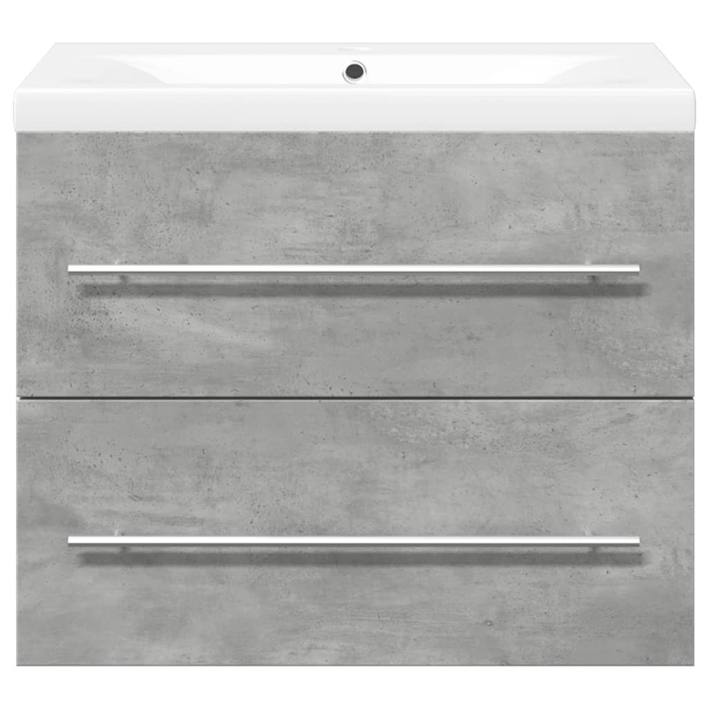 vidaXL Set mobilier de baie, 2 piese, gri beton, lemn compozit